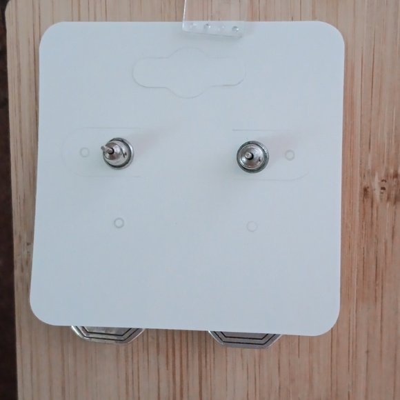 Silver Tone Cross Black Onyx Dangle Earrings - Picture 5 of 6